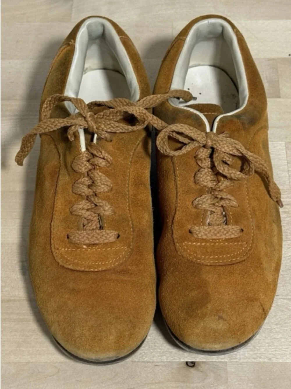 Vtg Brunswick Suede Bowling Shoes Dick Weber Wrist Master II Support 2L Lot